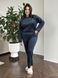 Розкішний домашній костюм піжама PLUS SIZE з велюру синій колір DO3703-2XL фото 4