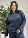 Розкішний домашній костюм піжама PLUS SIZE з велюру синій колір DO3703-2XL фото 5