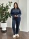 Розкішний домашній костюм піжама PLUS SIZE з велюру синій колір DO3703-2XL фото 1