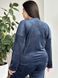 Розкішний домашній костюм піжама PLUS SIZE з велюру синій колір DO3703-2XL фото 8