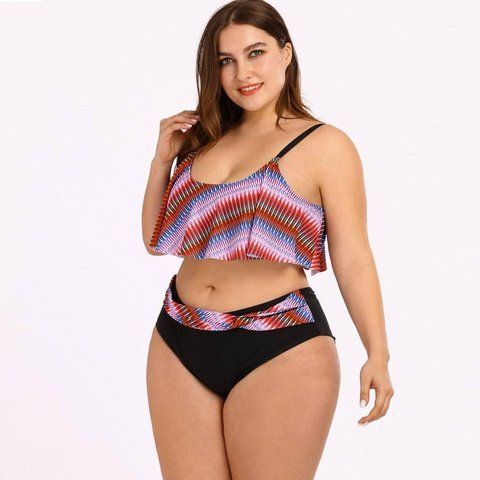 Роздільний купальник PLUS SIZE знімними чашками та високими плавками SW1319-2XL фото