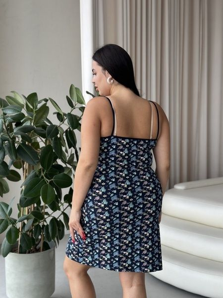 Нічна котонова турецька сорочка на бретельках PLUS SIZE DO3115-2XL фото