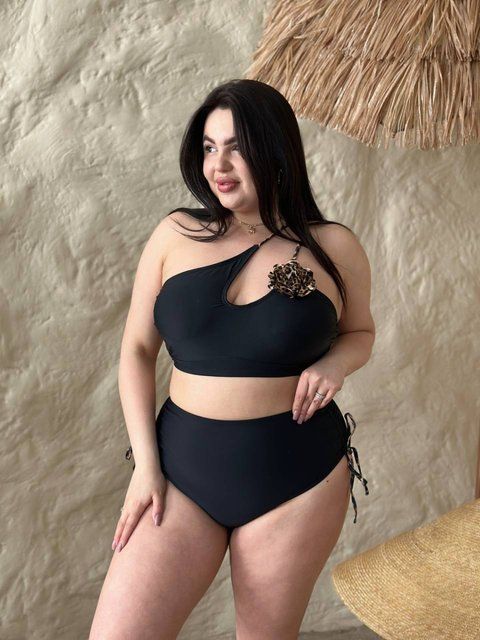 Роздільний чорний купальник PLUS SIZE SW4040-4XL фото