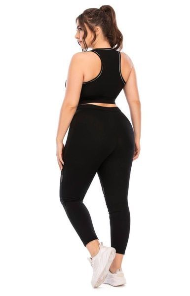 Фітнес костюм plus size з вставками з сітки FS1665-L фото
