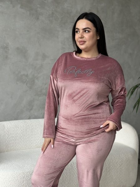 Розкішний домашній костюм піжама PLUS SIZE з велюру DO9300-2XL фото