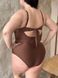 Шоколадний суцільний купальник PLUS SIZE з формованимим чашками та утяжкою SW4045-3XL фото 10