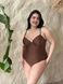 Шоколадний суцільний купальник PLUS SIZE з формованимим чашками та утяжкою SW4045-3XL фото 4