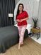 Жіноча піжама з червоною футболкою та яскравим принтом PLUS SIZE DO2838-4XL/5XL фото 8