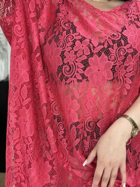 Пляжна рожева мереживна туніка PLUS SIZE SW1112/1-універсальний фото