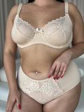 Базовий бежевий комплект білизни PLUS SIZE мереживний DO103-90Е+2ХL фото