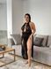 Еротичний чорний мереживний довгий пеньюар PLUS SIZE DO3249-XL фото 1