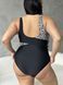 Суцільний чорний купальник PLUS SIZE з лео принтом SW1580-XL фото 9
