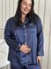 Жіноча класична шовкова піжамка PLUS SIZE синя DO4187/1-2XL фото 2