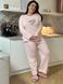 Рожева тепла піжама в розмірі PLUS SIZE мікрофліс DO3206/1-2XL фото 2