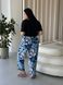 Жіноча піжама з чорною футболкою та яскравим синім принтом PLUS SIZE DO2846-XL фото 10