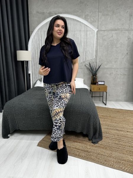 жіноча піжама з леопардовим принтом PLUS SIZE DO2843-L/XL фото