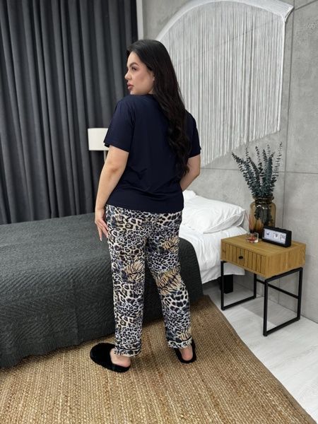 жіноча піжама з леопардовим принтом PLUS SIZE DO2843-L/XL фото