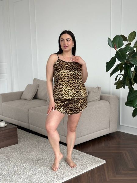 Леопардова піжама PLUS SIZE з шортами DO3588-5XL фото