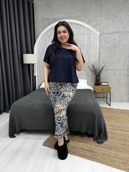 жіноча піжама з леопардовим принтом PLUS SIZE DO2843-L/XL фото