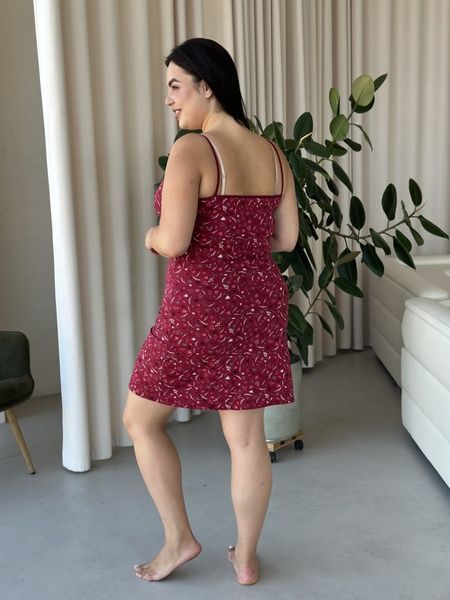 Нічна котонова турецька сорочка на бретельках PLUS SIZE DO2997-2XL фото