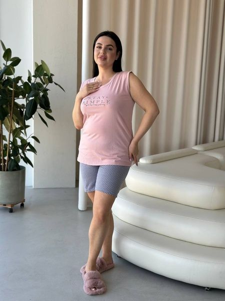 Домашній одяг, зручна піжама з шортами PLUS SIZE DO2941-2XL фото