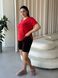 Домашній одяг, червона піжама з шортами PLUS SIZE DO2940-2XL фото 2