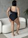 Суцільний чорний купальник PLUS SIZE з лео принтом SW1580-2XL фото 8