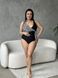 Суцільний чорний купальник PLUS SIZE з лео принтом SW1580-2XL фото 2