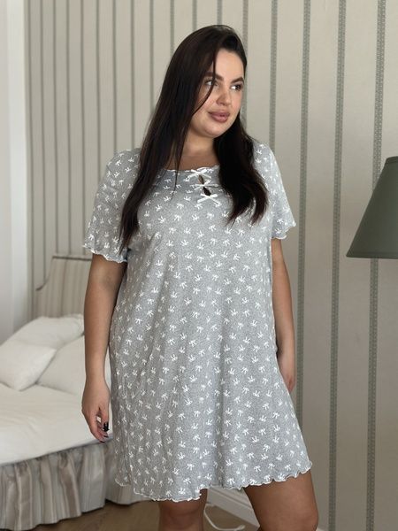 Жіноча сіра нічна сорочка PLUS SIZE DO4185/1-XL фото