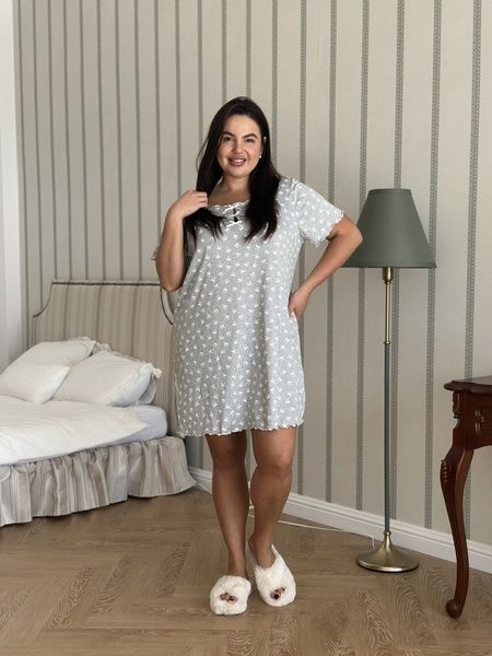 Жіноча сіра нічна сорочка PLUS SIZE DO4185/1-XL фото