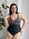 Суцільний чорний купальник з орнаментом plus size SW3574 фото 12