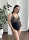 Суцільний чорний купальник з орнаментом plus size SW3574 фото 6
