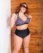 Роздільний чорно-білий купальник PLUS SIZE знімними чашками та високими плавками SW1165-L фото 1