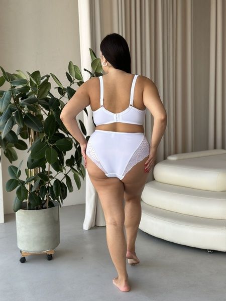 Базовий білий комплект білизни PLUS SIZE мереживний DO107(білий)-90С фото