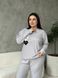 Тепла сіра піжамка з мікрофлісу PLUS SIZE DO4308/2-2XL фото 8