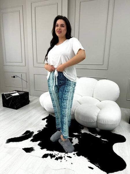 Жіноча піжама костюм для дому з футболкою та штанами PLUS SIZE DO2783-XL фото