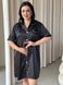 Чорна шовкова сорочка на ґудзиках PLUS SIZE DO2971-2XL фото 10