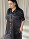 Чорна шовкова сорочка на ґудзиках PLUS SIZE DO2971-2XL фото 6