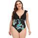 Суцільний купальний PLUS SIZE з підтримкою грудей в тропічному принті SW1284-L фото 1