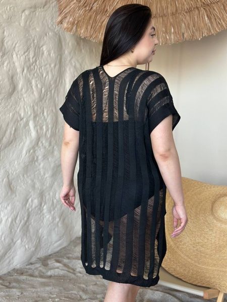 Жіноча чорна пляжна туніка PLUS SIZE SW4038 фото