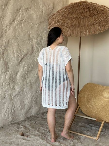 Жіноча біла пляжна туніка PLUS SIZE SW4038/1 фото
