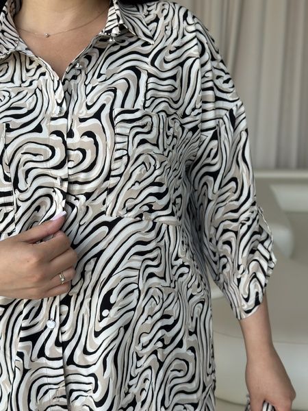 Розкішний костюм штани та сорочка на ґудзиках PLUS SIZE KV2880-L/XL фото